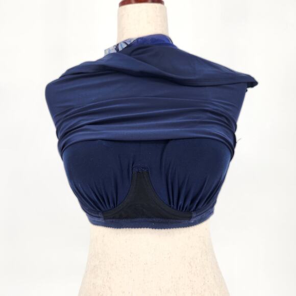 Coco Reef Women Navy Floral Mesh Underwire Beach Swim Tankini Tank Top Size 32C - Picture 7 of 8